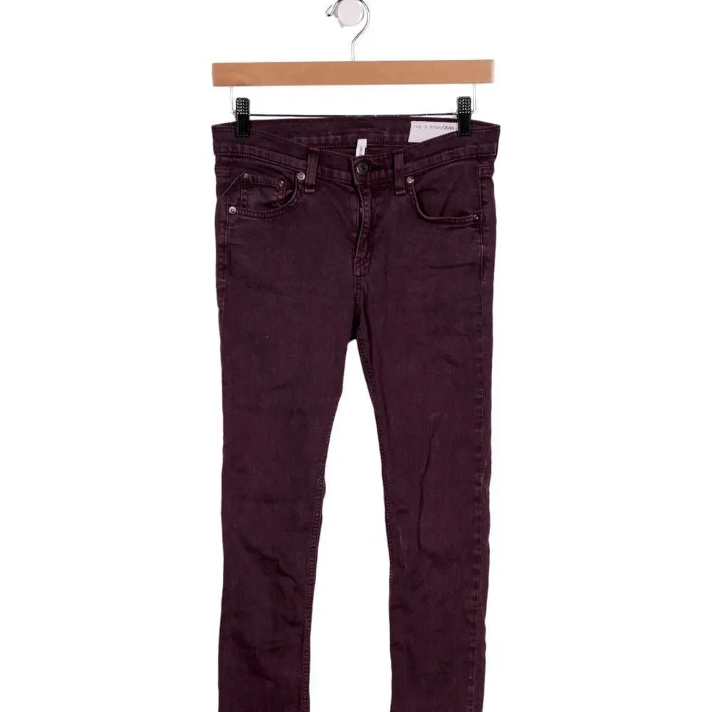 Rag and Bone Skinny Jeans size 25 maroon/purple color GUC - Picture 9 of 10